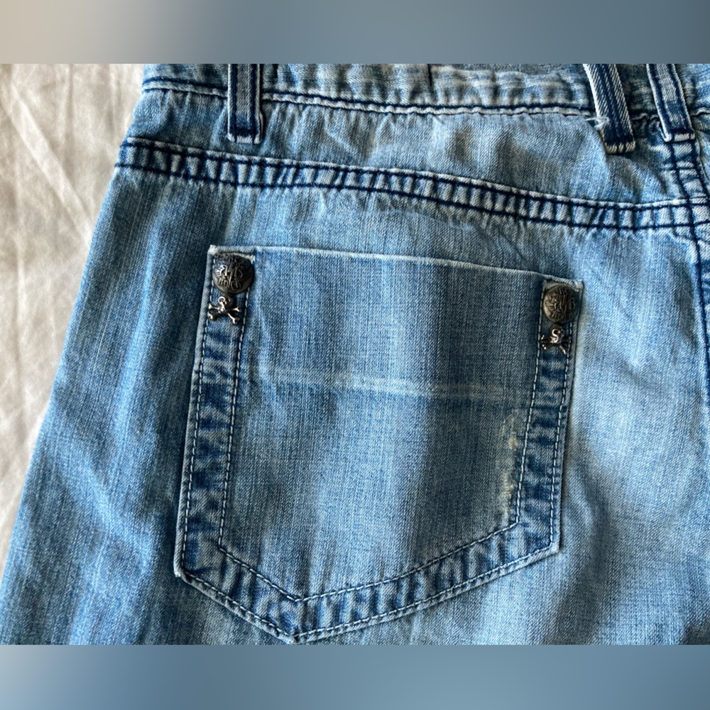 Vintage Rerock Women’s Embroidered Wide Leg Jeans - Picture 10 of 16
